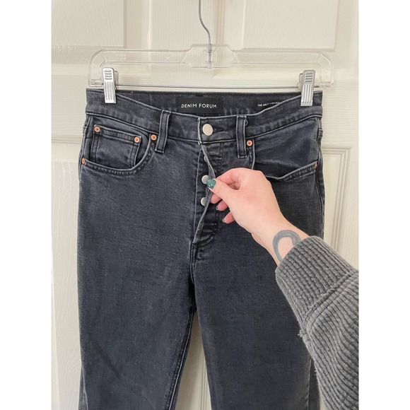 Aritzia Denim Forum Arlo High Rise Straight Jeans Black Size 24 - Picture 4 of 6